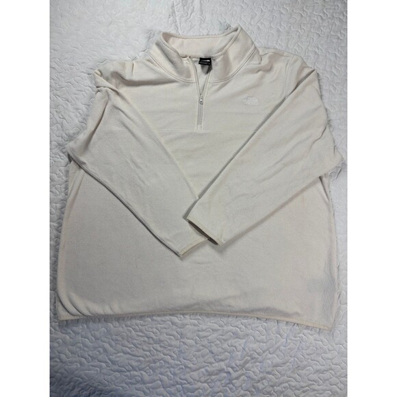 White North Face Fleece Quarter Zip Sweater Size 3XL - Picture 1 of 5